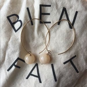 Hoop and stone earrings